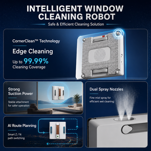 Robot Limpiacristales Inteligente OEM ODM con Control Remoto, Limpiador de Vidrios Automático con Protección Anticaídas y Batería de Respaldo - Product Image 3