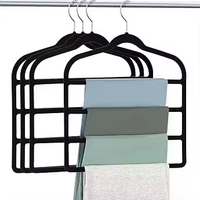 Perchas de Plástico Aterciopeladas de Tres Capas, Ahorro de Espacio, Antideslizantes, con Gancho Giratorio de 360 Grados para Armario, Jeans, Pantalones, Bufandas y Corbatas