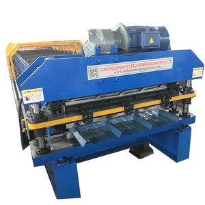 완전 자동 전기 절단 미국 R 패널 더블 레이어 알루미늄 루핑 시트 만들기 기계 - Product Image 4