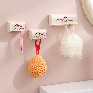 Plastic Wall Mounted <b>Toothbrush</b> <b>Holder</b> Bathroom Cup <b>Holder</b> Stand Wall Mounted <b>Holders</b> for Bathroom Vanity Organizer Storage - Product Image 6