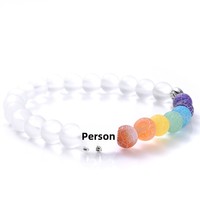 Bracelet en pierre naturelle à motif animalier de style ethnique, perles dorées et argentées, pour unisexe - Bijoux en gros
