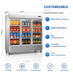 Réfrigérateur-congélateur commercial MUXUE OEM en gros, 1/2/3 portes vitrées, ultra-grande capacité, refroidisseur vertical - Product Image 3