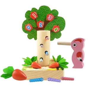 Juguetes cognitivos Montessori para niños, juego para atrapar insectos, rábano, manzana, regalo para niños, juguetes de aprendizaje