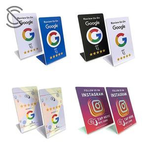 Aangepaste NFC 13.56MHz <span class=keywords><strong>Google</strong></span> Recensie PVC Stand NFC met 213 215 Chip Tafelstandaard <span class=keywords><strong>Google</strong></span> Social Media Recensie - Product Image 4