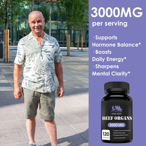 อาหารเสริมออร์แกนิกจากเนื้อวัวแบบ OEM สารประกอบจากอวัยวะสัตว์ที่เลี้ยงด้วยหญ้า พร้อมด้วยตับ หัวใจ <span class=keywords><strong>ไต</strong></span> ตับอ่อน และม้ามแบบอบแห้ง 3000 มก. ในรู<span class=keywords><strong>ป</strong></span>แบบแคปซูล - Product Image 3
