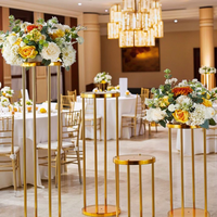 Piliers de mariage de luxe en métal doré, supports à gâteaux détachables, socles cylindriques pour table de desserts, décoration de fête
