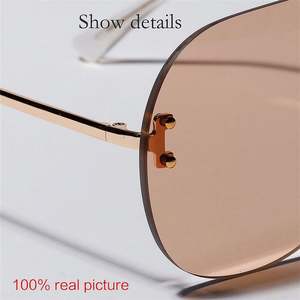 Gafas de Sol de Moda 2019, Estilo Vintage para Mujer, Montura Grande, Lentes de una Pieza, Color Rojo, Montura Extra Grande sin Aro - Product Image 5