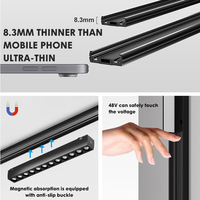 ALLWAY Projecteurs sur rail magnétiques modernes et personnalisables en aluminium, 7W, 10W, 15W, 20W, 25W, 30W, à intensité variable