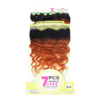 Ombrés Tissage Cheveux T1B/27# 30# Burg# Ondulés Lots de Tissages et Closure Ensemble de Extensions Cheveux Humains Brésiliens avec Closure