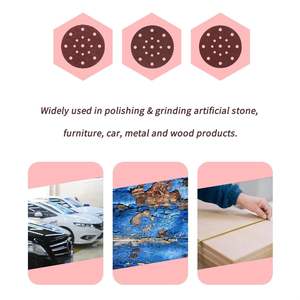 Kinerja tinggi 6 inci dengan lubang merah A/O <span class=keywords><strong>Hook</strong></span> <span class=keywords><strong>Loop</strong></span> aluminium oksida amplas abrasif untuk memoles Logam diproduksi utama - Product Image 6