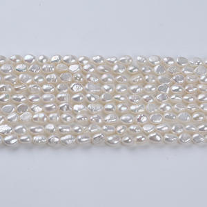 Perles d'eau douce naturelles Zhuji 6-7 mm, baroque légère, trou droit, pour collier, pendentif, bracelet DIY - Product Image 3