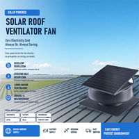 Ventilateur d'extraction solaire et électrique pour toit, 12 pouces, 30W-100W, en alliage d'aluminium avec roulement à billes pour le refroidissement industriel des ateliers, OEM