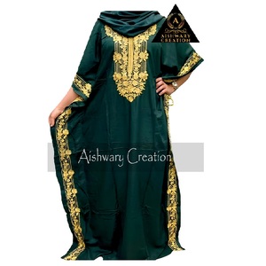 New Rayon Embroidered <b>Kaftan</b> Dress for Women – <b>Plus</b> <b>Size</b> Loose Fit Chiffon Floor-Length Beach Robe with Lace Detailing - Product Image 3