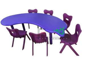 Meubles de maternelle de nouvelle conception, table combinée pour enfants d'âge préscolaire, table d'étude ronde réglable en hauteur et ensemble de chaises - Product Image 6