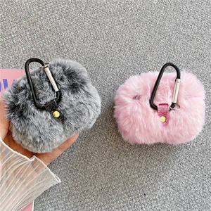 Funda de Lujo para <span class=keywords><strong>AirPods</strong></span> Pro 1 <span class=keywords><strong>2</strong></span>, con <span class=keywords><strong>Carga</strong></span> Inalámbrica, Diseño de Conejito, con Mosquetón, Funda de Peluche Suave con Orejas de Conejo - Product Image 5