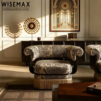WISEMAX FURNITURE - Canapé-lit simple de style moderne du milieu du siècle, fauteuil d'appoint en chenille à imprimé léopard avec franges pour salon