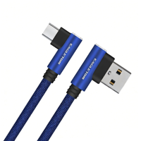 Câble USB Type-C en forme de L à 90 degrés, 1 m, gaine en nylon tressé, charge rapide pour téléphone portable - Vente Flash