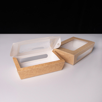 Boîte à sushi en kraft avec fenêtre de présentation, conteneur jetable pour sushi japonais à emporter, logo personnalisé OEM, boîte biodégradable en gros