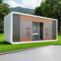 Cabine de Douche et Toilettes Portables à Structure en Acier Écologique au Design Moderne avec Énergie Solaire pour Écoles, Centres Commerciaux, Sites Touristiques et Parcs