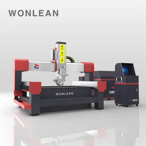 WONLEAN 5 eixos cnc alta pressão waterjet pedra corte máquina fornecedores pequeno tamanho água jato mármore corte máquina