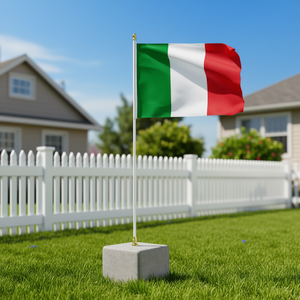 Bandera de Italia 3x5 pies, poliéster 150D, sin enredos, con mástil de aluminio, blanca, rectangular, para exhibición exterior - Product Image 2