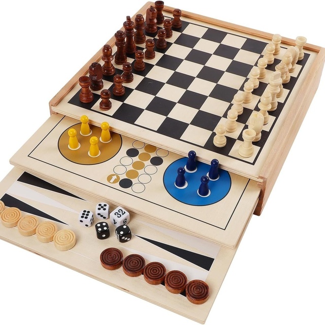 Manufacturer Supplies 7-in-1 Multi-Functional Table Chess Toys Board Games Set Wholesale Processing