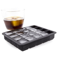 Vente en gros de machine à glaçons carrée réutilisable de qualité alimentaire 20 cavités moule à glaçons en silicone sans BPA à démoulage facile pour boissons réfrigérantes