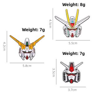 Traje móvil de Anime japonés, broche de unicornio de dibujos animados creativos de <span class=keywords><strong>Gundam</strong></span>, bolsa de insignia de Metal gratis, grabado pintado para aniversario - Product Image 3