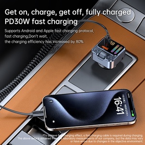 Kit voiture multifonction S1 adaptateur audio <span class=keywords><strong>Bluetooth</strong></span>/émetteur radio Fm/lecteur MP3/chargeur de voiture USB type-c charge rapide - Product Image 3