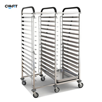 Chariot de cuisson CFT personnalisé en acier inoxydable 16/32 plateaux, grille de refroidissement durable, certifié NSF, capacité robuste, finition polie pour