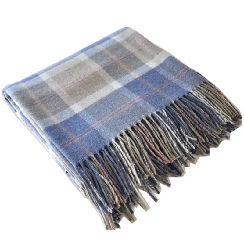 BLUE PHOENIX alpaca coperta plaid tartan check 60% baby alpaca 40% nylon lusso super accogliente inverno donna mora spagna