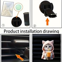 Diffuseur de parfum créatif de luxe pour voiture, clip de ventilation en acrylique, style plat, mignon ours en peluche, désodorisant d'intérieur