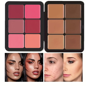 Paleta de Rubor y Corrector de 12 Colores de Marca Privada, Alta Pigmentación, Larga Duración, Resistente al Agua, Maquillaje Facial Suave, Cosméticos de <span class=keywords><strong>Contorno</strong></span> - Product Image 1