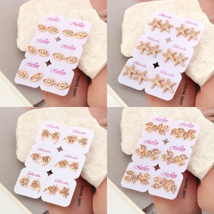 أقراط مجوهرات أنيقة NYH للبيع بالجملة أقراط مرصعة بيان ذهب وردي 18 قيراط حيوان لطيف - Product Image 3