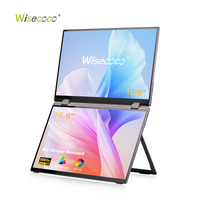 Nouveauté Écran portable double 15,6 pouces 1080P IPS Écran tactile 350 nits de luminosité Type-C Écran pour ordinateur portable externe