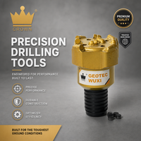Forets de forage concaves PDC certifiés ISO CROWN de 76 mm/3 pouces, filetage de boîte de tige NW, forets non carottants, longue durée de vie, outils de machines minières