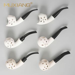 Muxiang Ceramic Smoking Pipe Bent Type With Acrylic Mouthpiece For Tobacco Smoking - Product Image 1