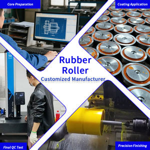 Rouleaux en polyuréthane résistants à l'usure personnalisés Rouleaux non motorisés revêtus de caoutchouc Ligne de convoyeur Roues à double roulement à billes à noyau en fer - Product Image 5