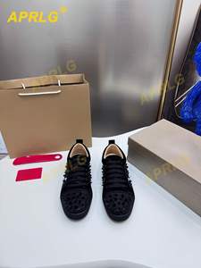 Chaussures de sport en cuir pleine fleur de haute qualité pour hommes, motif clouté rouge, doublure en cuir véritable pour la marche, style Louboutin - Product Image 6