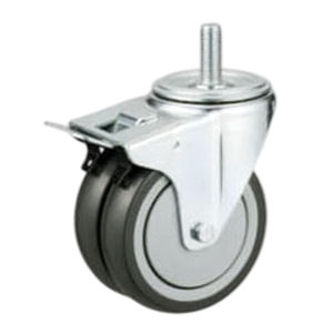 Roulettes industrielles à double roulement en PU de qualité supérieure 100 mm/125 mm, prix compétitif, roulettes légères avec roulement à billes - Product Image 1