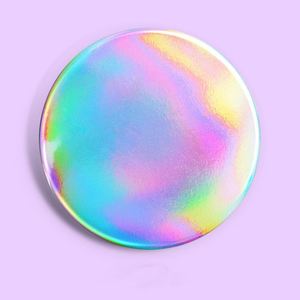 Badge en métal personnalisé en fer blanc PET, effet laser arc-en-ciel double flash, or, argent, paillettes effet sable, accessoire d'anime, poudre scintillante - Product Image 1