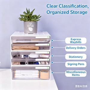 Riporre efficienza scrivania portaoggetti A4 porta File in plastica trasparente cassetti organizer - Product Image 3