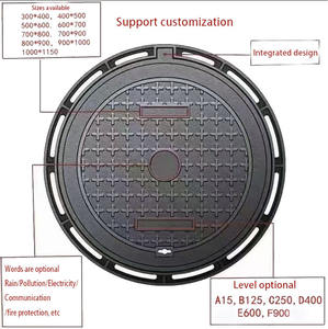 Couvre-regards en fonte ductile ronds sur mesure EN124 B125 C250 D400 répondant aux exigences d'installation routière variées. - Product Image 5
