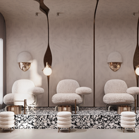 Jeu de meubles pour onglerie Custom Nail Shop Front Desk Design raffiné Aménagement intérieur de salon Décoration