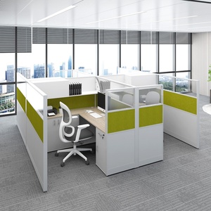 High Quality Modern Design Convertible L-Shape Desktop <b>Computer</b> Partition Workstation <b>Desk</b> Cubicle Modular Office Furniture - Product Image 4