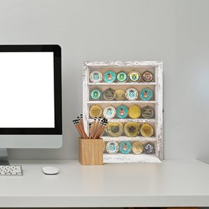 Cadre en bois multifonctionnel moderne en gros avec étagères amovibles, OEM ODM, logo personnalisé, rangement transparent - Product Image 3