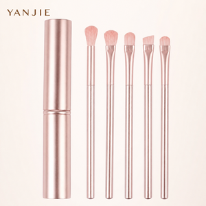 2026 YANJIE 5-teiliges Make-up-Pinsel-Set Weiche Synthetische Gesichts- und Augenpinsel mit Eigenem Logo Großhandel Nylon-Kunststoffgriff Fächerpinsel - Product Image 6