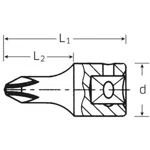 Stahlwille-01290003 1/4 ''ไขควงซ็อกเก็ต Phillips Recess®-EAN ซ็อกเก็ตมือ4018754001064 1/4" - Product Image 2
