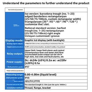 Pengukur aliran saluran terbuka ultrasonik portabel, untuk tangki Barlow untuk pengukuran aliran <span class=keywords><strong>Weir</strong></span> di saluran drainase Sungai - Product Image 2