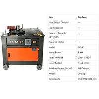Machine à cintrer les étriers en acier CNC automatique GF42, 4-36 mm, 220 V, pour travaux de renforcement sur chantier